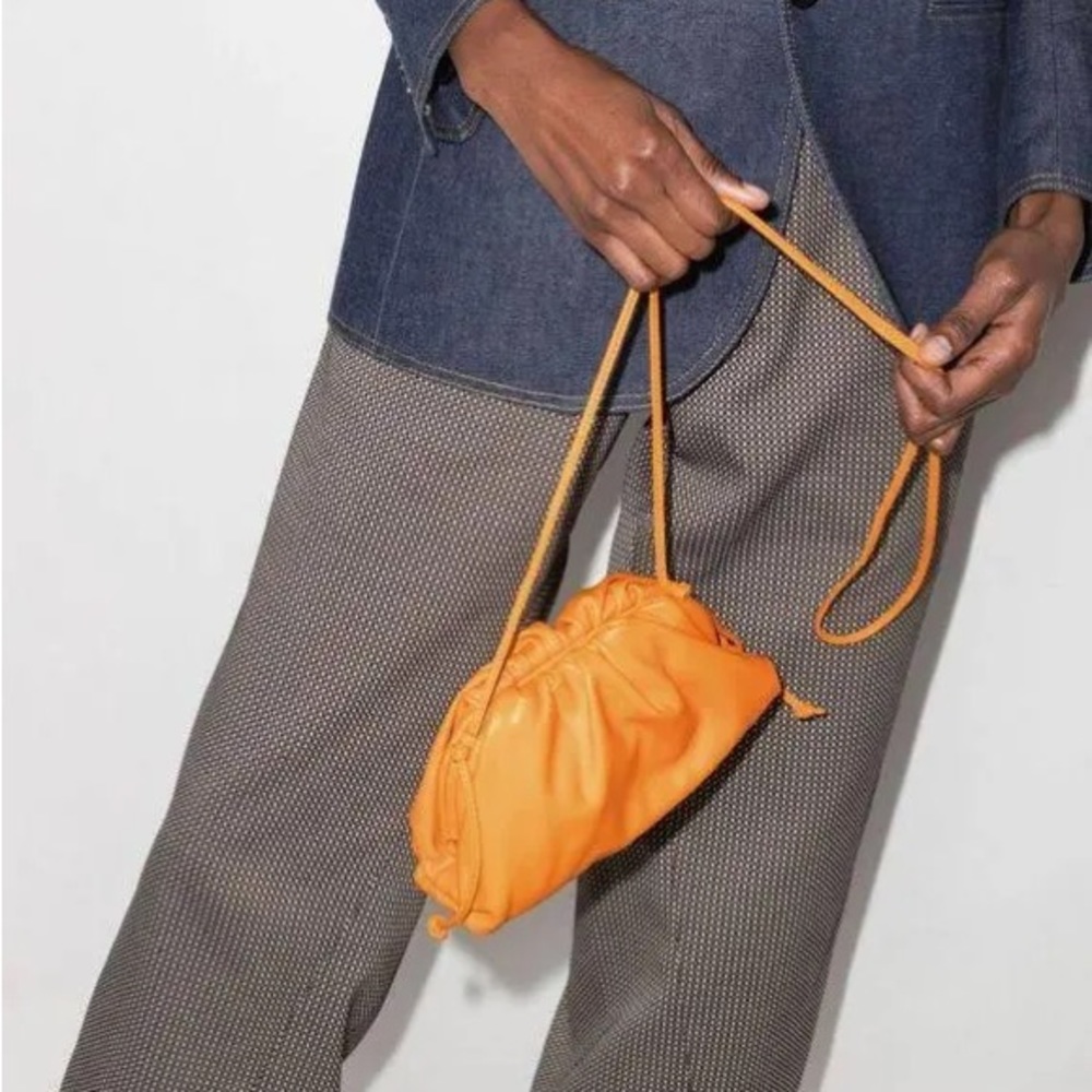BOTTEGA VENETA Orange Mini Pouch Clutch